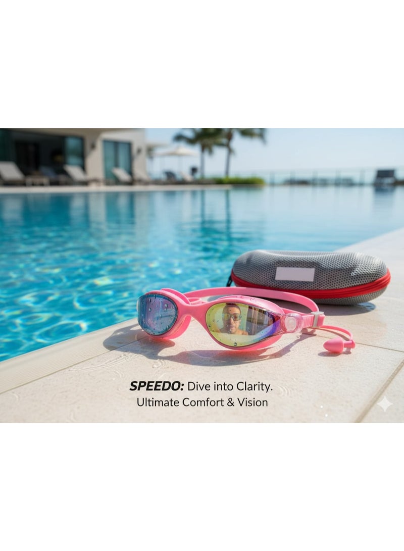 Speedo MC101 Anti Fog UV Swim Goggles for Adults in pink - Image 1
