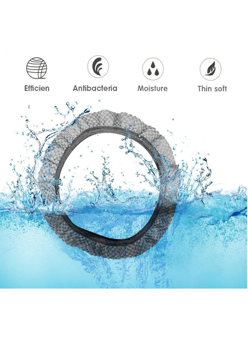 Excefore Universal Elastic Stretch Steering Wheel Cover, Car Steering Wheel Cover, 15 inch Microfiber Breathable Anti-Slip, Odorless Easy Carry for Auto Truck Van SUV (Grey) - Image 5