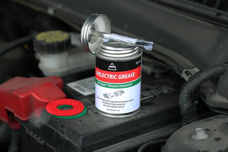 مركب شحم السيليكون العازل من AGS Automotive Solutions في علبة بفرشاة لجميع المكونات والموصلات الكهربائية، 4 أونصات، تطبيق دقيق وسهل - Image 4