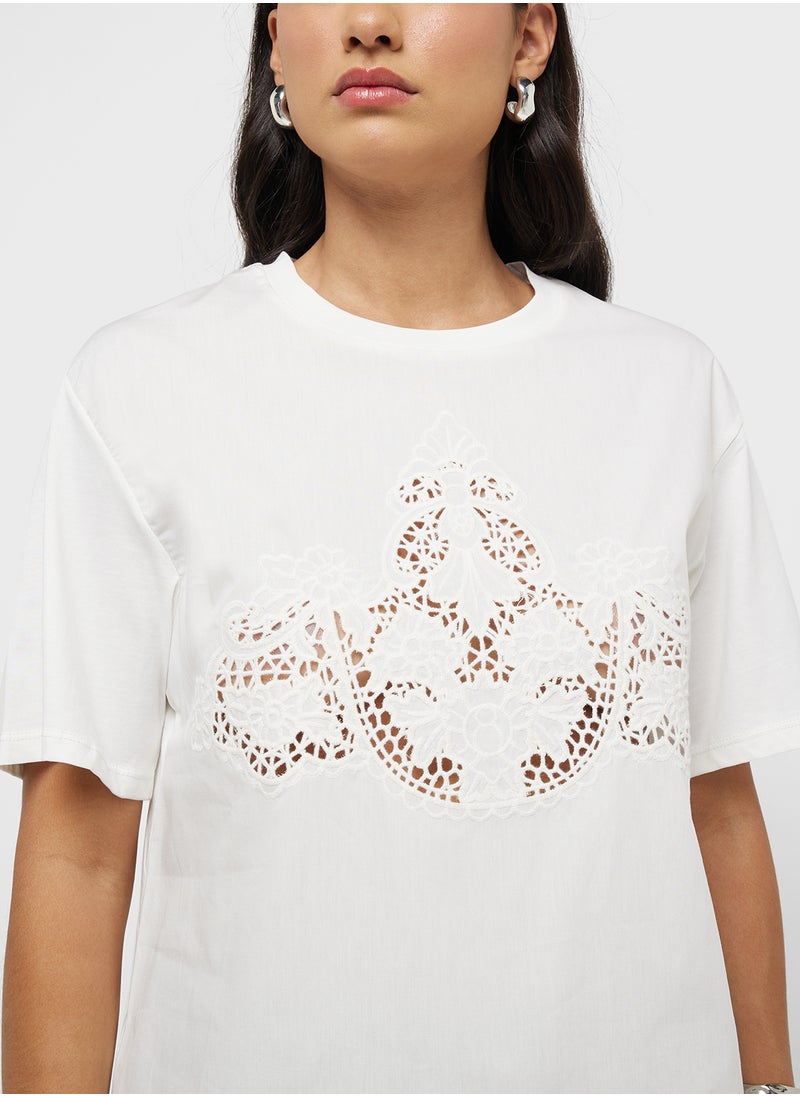 MANGO Embroidered Cotton T-Shirt  - Image 3
