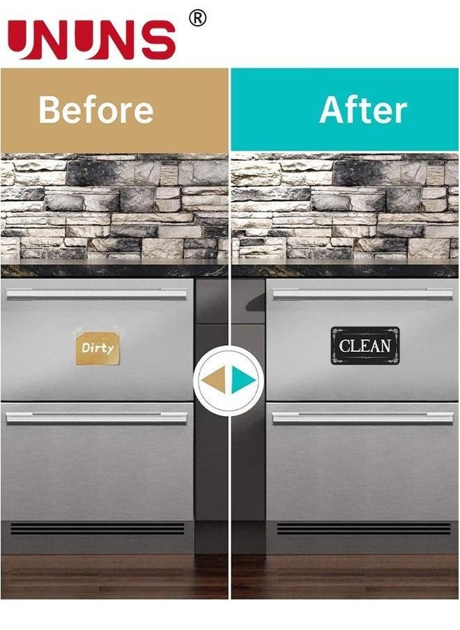 UNUNS - Dishwasher Magnet,2PCS Clean Dirty Magnet For Dishwasher,Upgrade Super Strong Magnet,Easy To Read Non-Scratch Magnetic Silver Indicator Sign With Clear,Black - Image 1