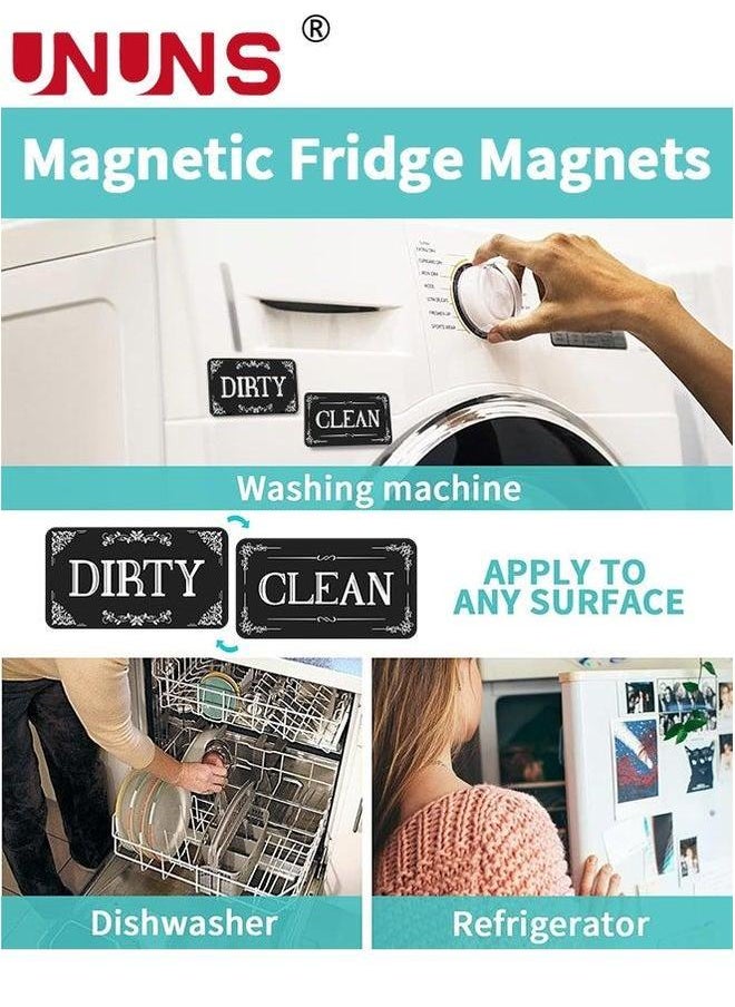 UNUNS - Dishwasher Magnet,2PCS Clean Dirty Magnet For Dishwasher,Upgrade Super Strong Magnet,Easy To Read Non-Scratch Magnetic Silver Indicator Sign With Clear,Black - Image 1
