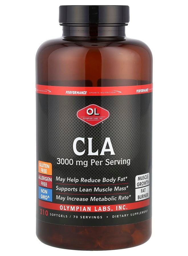 Olympian Labs CLA 3000 mg 210 Softgels (1000 mg per Softgel)