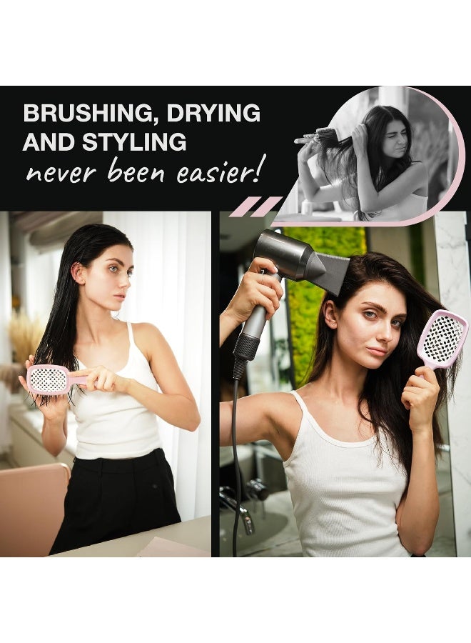 JANEKE Superbrush Detangler Brush Anti-Static Hairbrush Easy For Wet Or Dry Use Flexible With Nylon Bristle Great For All Hair Types - Long Thick Curly -The Original Italian Patent (Pink) - Image 5