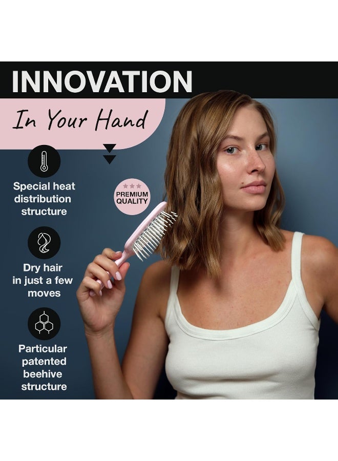 JANEKE Superbrush Detangler Brush Anti-Static Hairbrush Easy For Wet Or Dry Use Flexible With Nylon Bristle Great For All Hair Types - Long Thick Curly -The Original Italian Patent (Pink) - Image 3