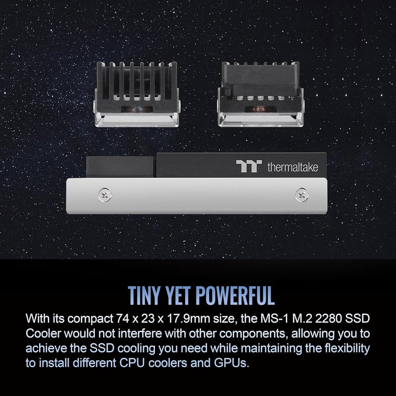 Thermaltake MS1 M2 2280 SSD Cooler Heatsink with 8000 RPM Micro Blower Fan CLO043AL02BLA - Image 5