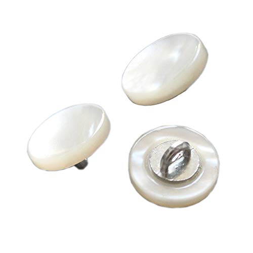 YaHoGa 10PCS 12mm (1/2 inch) Genuine White Mother of Pearl MOP Buttons Bulk White MOP Buttons with Shank for Clothes Suits Coats Sweaters - Image 1