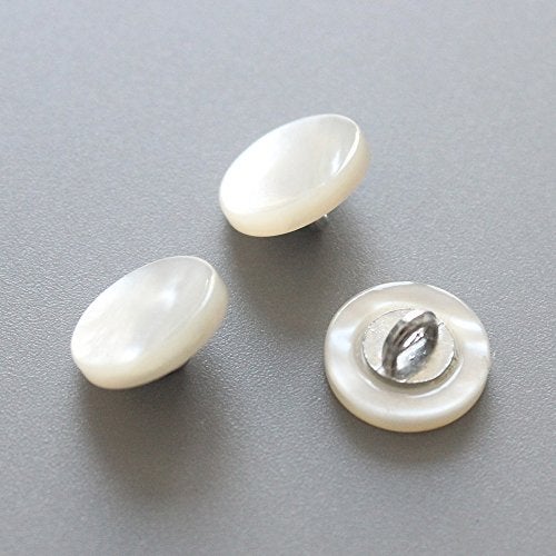 YaHoGa 10PCS 12mm (1/2 inch) Genuine White Mother of Pearl MOP Buttons Bulk White MOP Buttons with Shank for Clothes Suits Coats Sweaters - Image 3