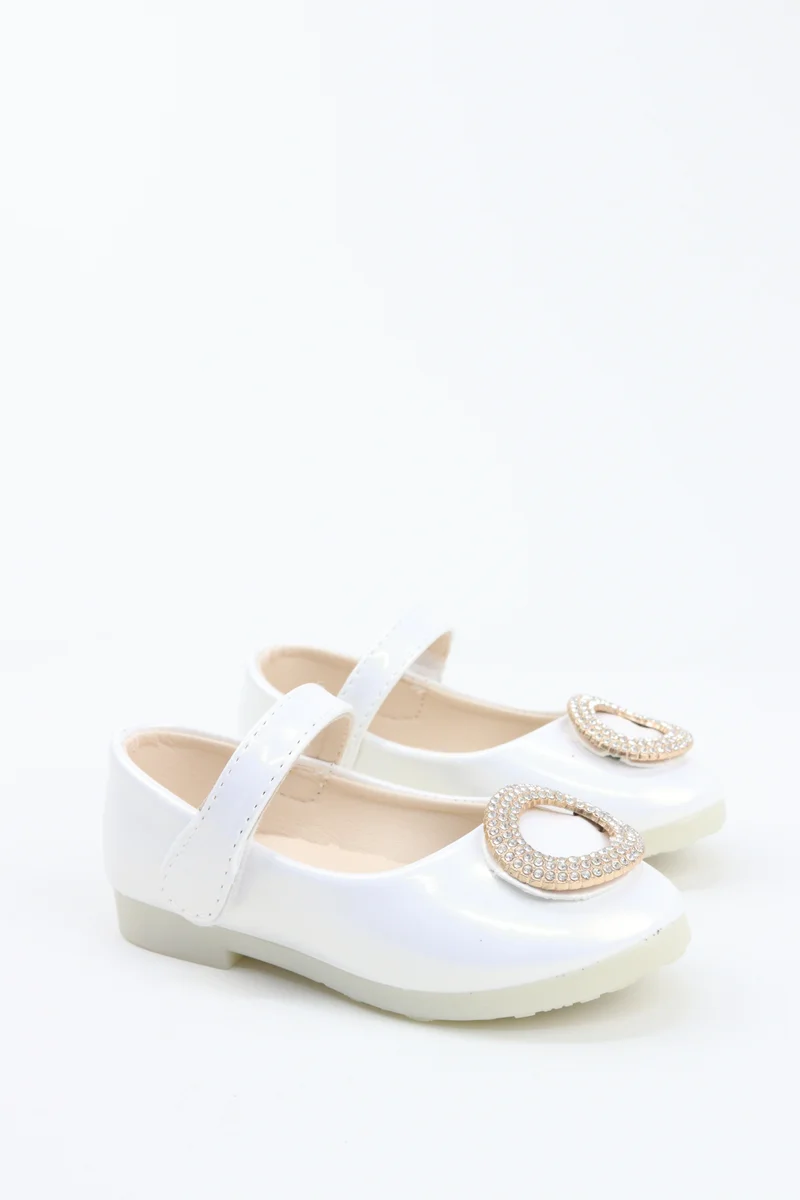 Viny VINY Girls Rhinestone Buckle Ballerina Flats – Elegant Ballet Flats for Girls, Princess Party Shoes, Comfortable Dress Shoes for Weddings, Birthdays & Special Occasions (Black, Pink, White, Beige)