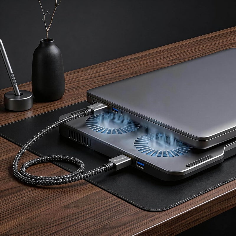 رويدا كابل USB 3.0 بطول 6 أقدام، ذكر إلى ذكر من النوع A، كابل مزدوج الجوانب لنقل البيانات متوافق مع القرص الصلب، الكمبيوتر المحمول، مشغل DVD، التلفزيون، المحور، الشاشة والمزيد - Image 3