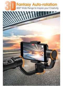 hohem Gimbal Stabilizer for Smartphone -3-Axis Phone Gimbal for Android and iPhone 13,12,11 PRO MAX, Stabilizer for Video Recording with Face/Object Tracking, 600 °Auto Rotation - Hohem iSteady Mobile Plus 
