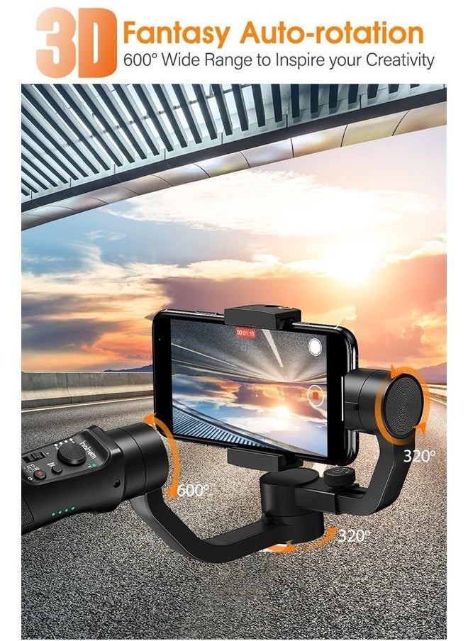 hohem - Gimbal Stabilizer for Smartphone -3-Axis Phone Gimbal for Android and iPhone 13,12,11 PRO MAX, Stabilizer for Video Recording with Face/Object Tracking, 600 °Auto Rotation - Hohem iSteady Mobile Plus - Image 1