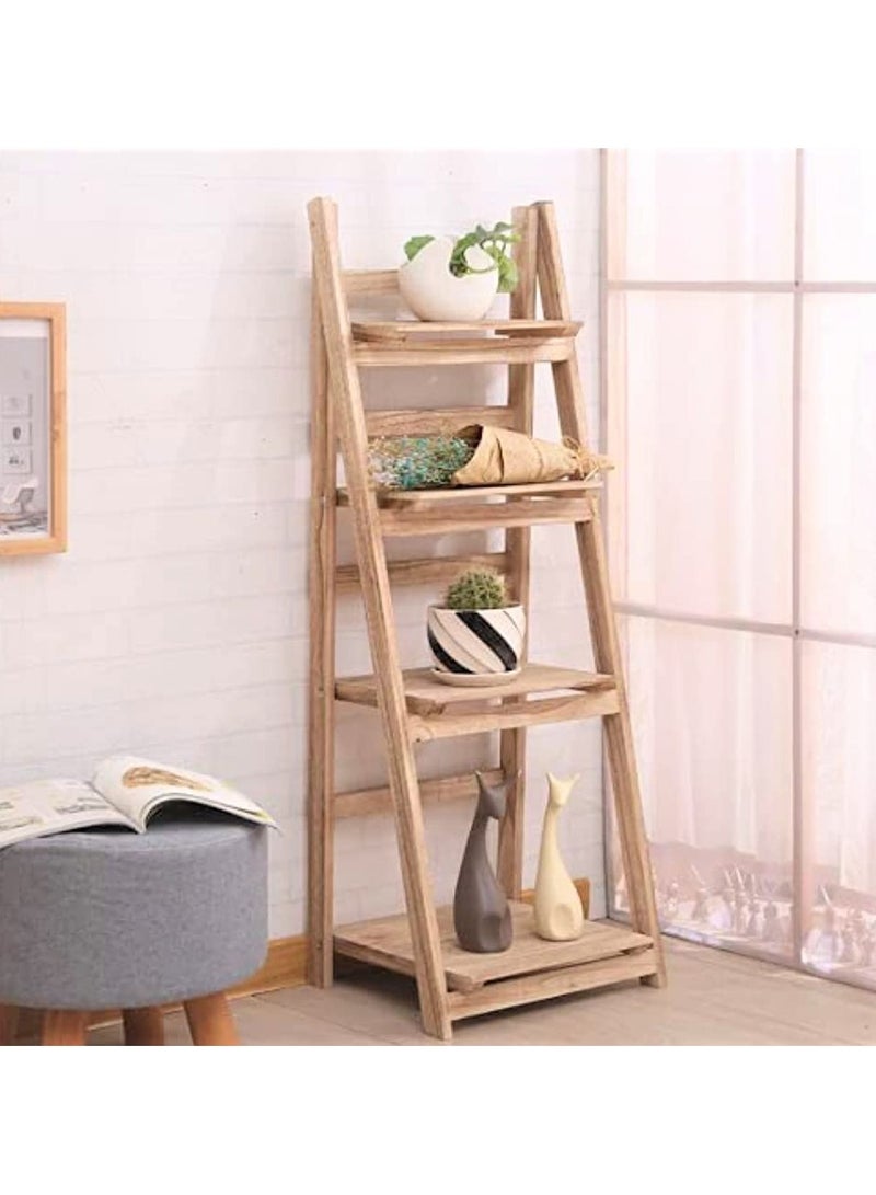 LINGWEI Wooden Foldable Flower Stand Display Stand Garden Decoration Item Plane Shelf Beige 42x114x32cm  - Image 5