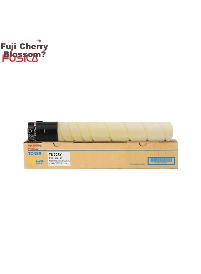 FUSICA Fuji Sakura Tn223y Toner Cartridge Compatible With Konica Minolta Original Bizhub C226 C266 C7222 C7226 C256 Yellow - Image 1