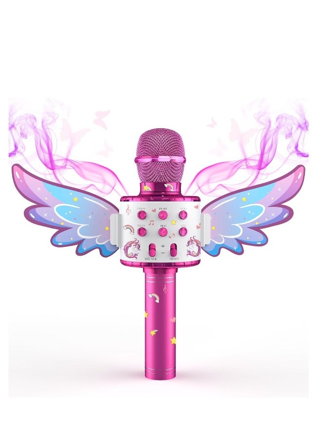Generic - Unicorn Pink Microphone for Kids ,Perfect kids microphones for singing,Portable Wireless Karaoke Machine toy for Birthday Gift for 2 3 4 5 6 7 8 9 10 Years Old Wireless - Image 1