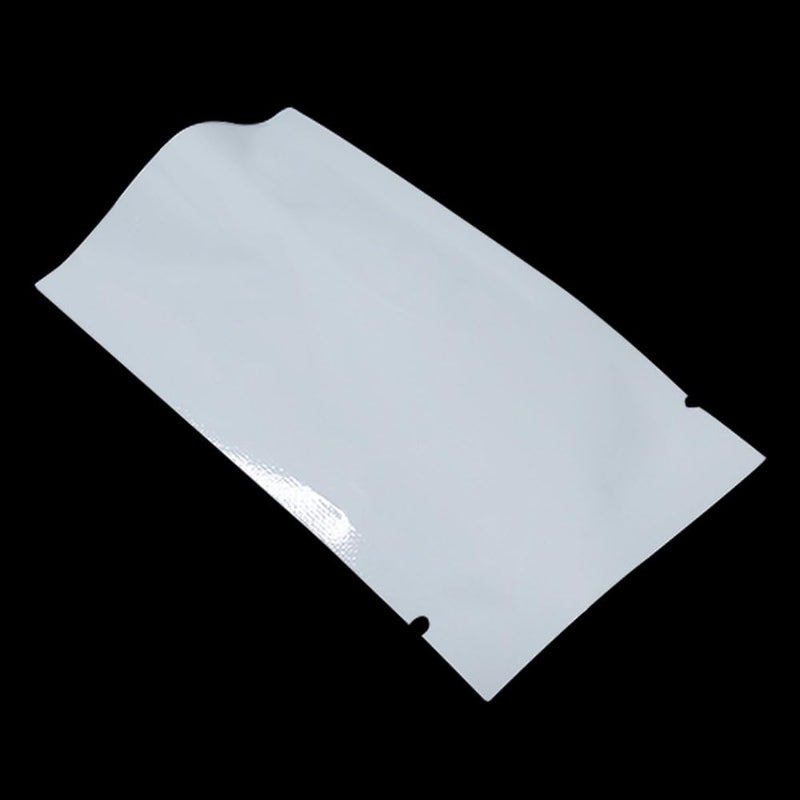 WACCOMT Pack 100 Pack 12 x 18cm (4.7 x 7.1 inch) White Foil Bags with Notch Mylar Foil Open Top Vacuum Sealable Small Item Food Storage Pouches Aluminum Foil Heat Seal Take Out Containers Smell Proof - Image 4