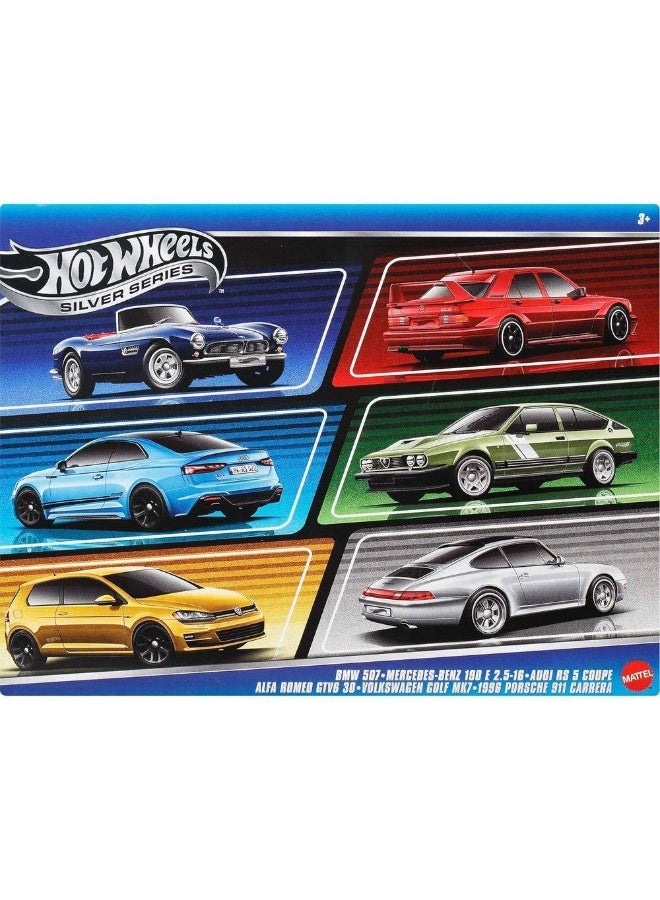 Hot Wheels سيارات هوت ويلز الفضية سلسلة الطراز الأوروبي مجموعة 6 سيارات مصبوبة (1:64) - Image 2