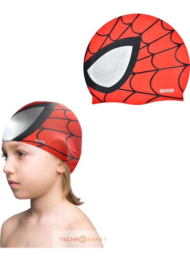 Technosmart Children's Pool Swim Cap Silicone Flexible Lightweight Swimming Waterproof  - Image 1