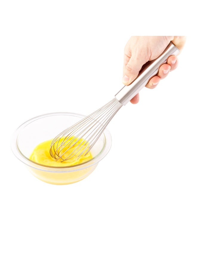 Restaurantware Met Lux 12 x 2.5 x 2.5 Inch Baking Whisk, 1 Piano Whisk With Ergonomic Handle - Dishwashable, Won't Corrode, Stainless Steel Whisk, For Whipping, Baking, Or Cooking - Image 2