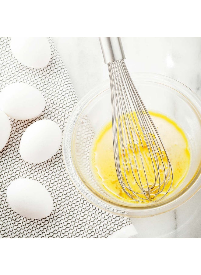 Restaurantware Met Lux 12 x 2.5 x 2.5 Inch Baking Whisk, 1 Piano Whisk With Ergonomic Handle - Dishwashable, Won't Corrode, Stainless Steel Whisk, For Whipping, Baking, Or Cooking - Image 3