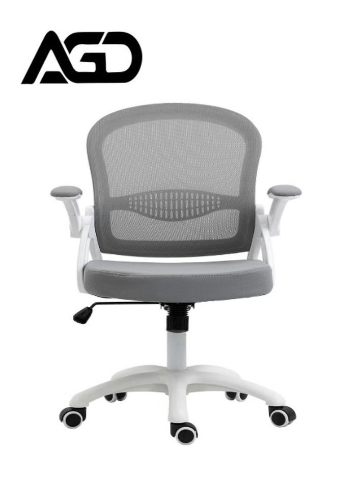 AGD Swivel Office Chair, Sleek Swivel Design Adjustable Mesh Low Backrest with Foldable Armrests and Comfortable Lumbar Support, Computer and Home Office Chair.  - Image 5