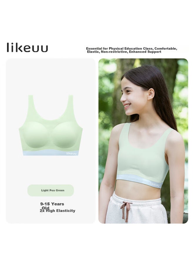 Like Uu Girls' Sports Bra, Breathable Girls' Student Color-block Camisole, Developmental Children's Underwear Vest - Image 4
