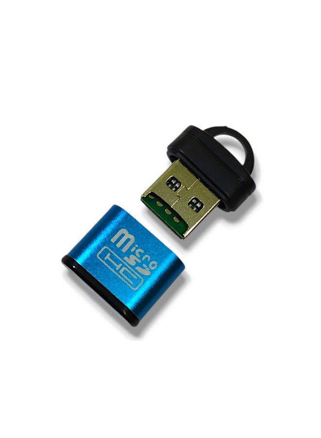 قارئ بطاقات الذاكرة الخارجية مايكرو اس دي (T-Flash) لون ازرق - Image 1