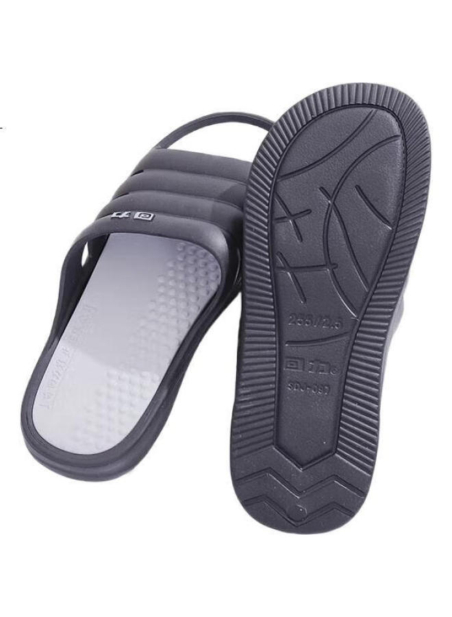 Pull Back Warrior Simple And Versatile Four Seasons Slippers For Men And Women, Couples Indoor Fashion Casual Bathroom Shower Anti-Slip Wear-Resistant One-Piece Slippers Hl0971 Black Size 40 Men'S Slippers - Image 1