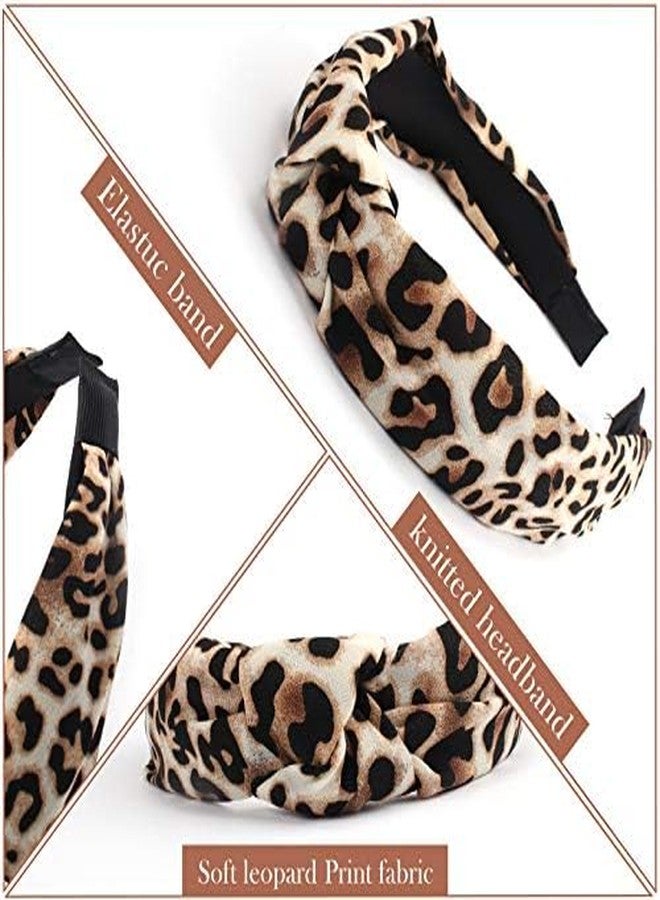 CHIROGRAPHY 5 PCS Knotted Headbands for Women|Leopard Print Womens Headbands Fashion Headbands Non Slip Cheetah Headbands Top Knot Headbands Cute Turban Headbands for Women Girls - Image 5