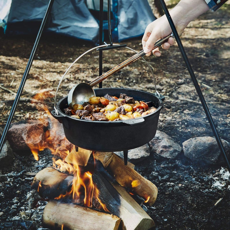 Uno Casa 6Qt Cast Iron Camping Dutch Oven with Lid Lifter and Storage Bag - Pre-Seasoned Outdoor Dutch Oven for Campfire Cooking, Stews, and Baking - Durable Cast Iron Pot for Camping and Hiking - Image 5