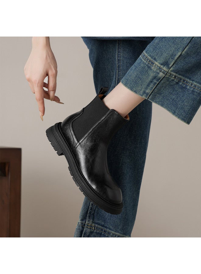 AME Academy Style Casual Ankle Boots Women 2025 Autumn Winter New Patchwork Elastic Ankle Boots Round Toe Women Boots - Image 5