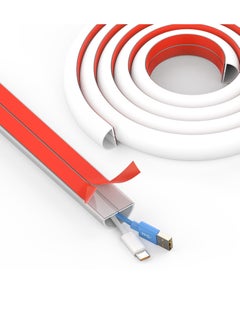 Peachjoy Wall Cord Hider Self-Adhesive Wire Cover Raceway Cable Management Kit for Walls Flexible PVC Cable Concealer Cord Cover Floor Cable Protector for Home Office Floor Wall 3M  - Image 1