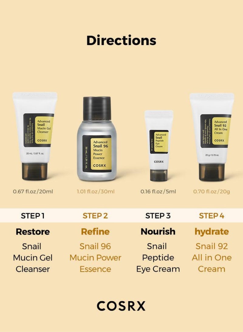 COSRX All About Snail Kit 4-Step Beloved Skincare Essentials Infused With Snail Mucin For Perfectly Repairing, Moisturizing, And Soothing Skin 75ml - Image 4
