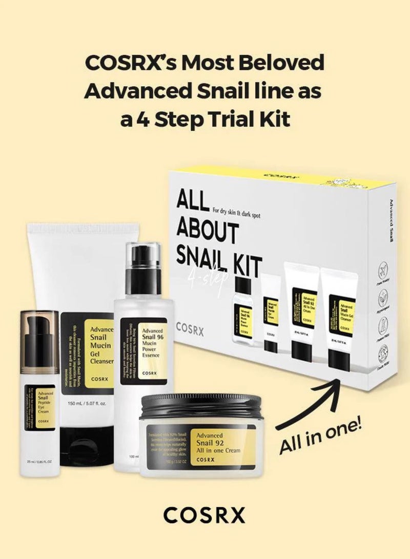 COSRX All About Snail Kit 4-Step Beloved Skincare Essentials Infused With Snail Mucin For Perfectly Repairing, Moisturizing, And Soothing Skin 75ml - Image 2