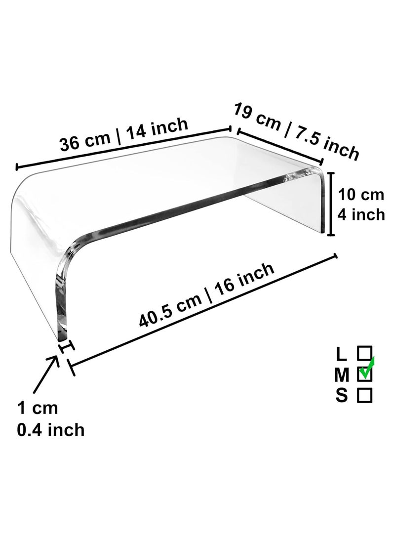 TPGP Premium Acrylic Clear Monitor Stand – Stylish and Functional Monitor Riser for Laptop, PC, and Multimedia Setup - Image 3
