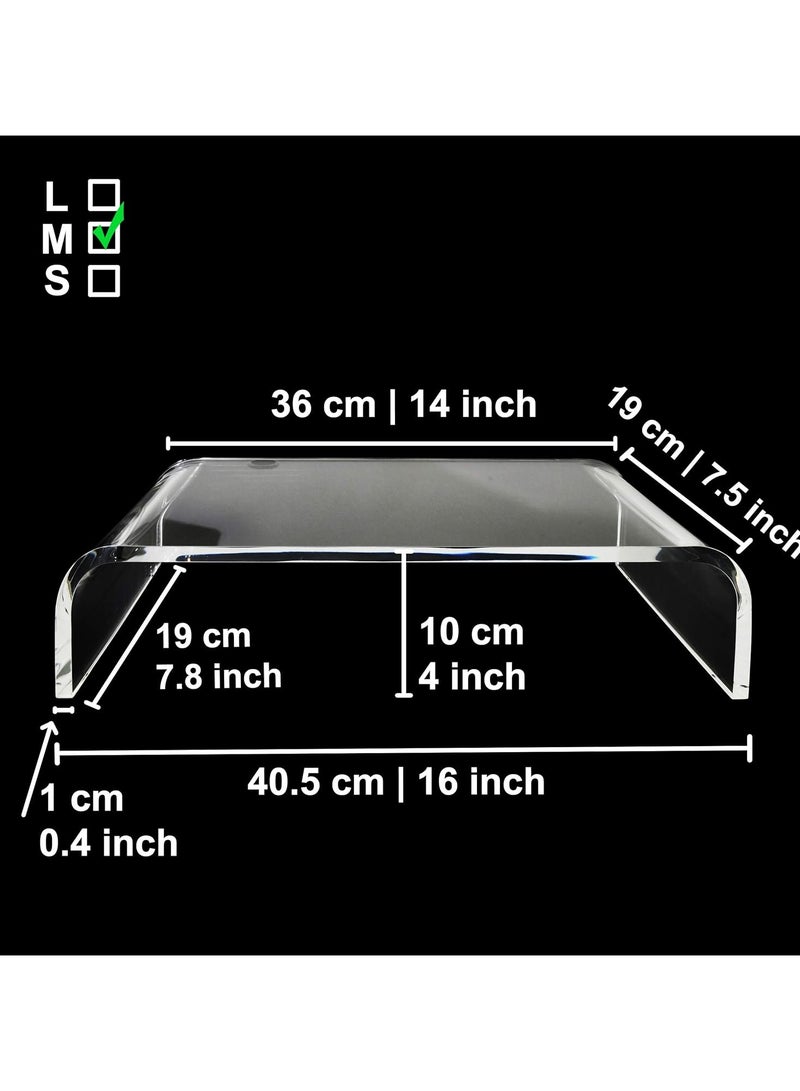 TPGP Premium Acrylic Clear Monitor Stand – Stylish and Functional Monitor Riser for Laptop, PC, and Multimedia Setup - Image 4