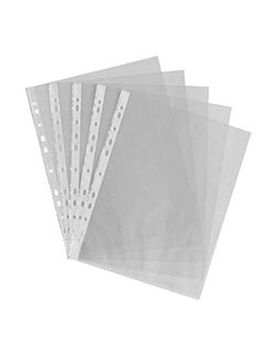 Terabyte A4 Transparent file 100 Pcs Clear Plastic Folder Punched Pockets for Filing Paper & Documents (60 mic)  - Image 1