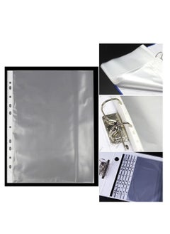 Terabyte A4 Transparent file 100 Pcs Clear Plastic Folder Punched Pockets for Filing Paper & Documents (60 mic)  - Image 2