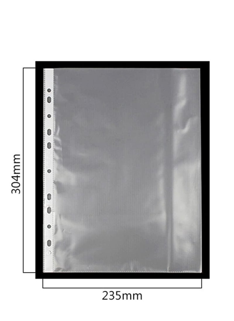 Terabyte - A4 Transparent file 100 Pcs Clear Plastic Folder Punched Pockets for Filing Paper & Documents (60 mic) - Image 1