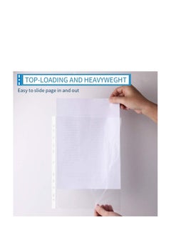 Terabyte A4 Transparent file 100 Pcs Clear Plastic Folder Punched Pockets for Filing Paper & Documents (60 mic)  - Image 4