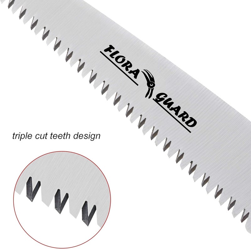FLORA GUARD 7.7-Inch Folding Saw, Pruning Hand Saw with Triple-Cut Razor Teeth for Wood Cutting, Tree Trimming, and Camping - Image 4