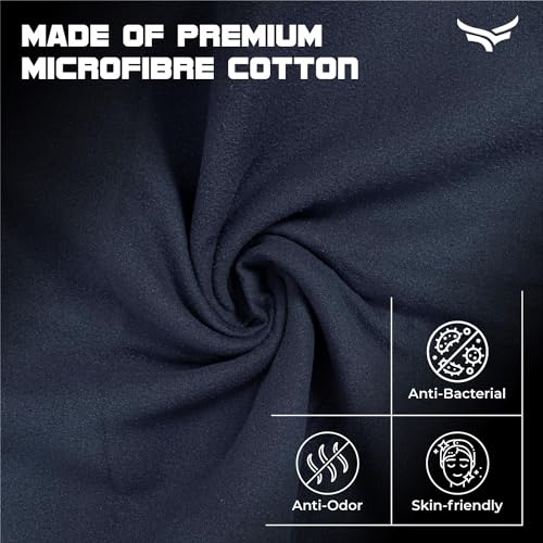 XTRIM Microfibre Towel (Medium), Towel for Bath, Towel for Gym, Spa, Swimming, Fabric, Quick-Dry, Extra Absorbent, Lightweight, Lint-Free, Reusable, Odour-Resistant (Navy Blue) - Image 3