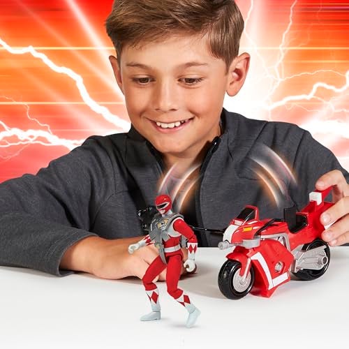Playmates Mighty Morphin Power Rangers Tyrannosaurus Battle Bike with Red Ranger - Image 5