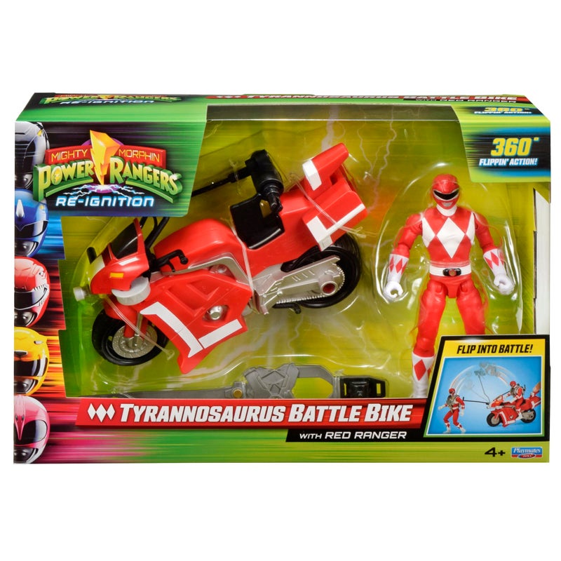 Playmates Mighty Morphin Power Rangers Tyrannosaurus Battle Bike with Red Ranger - Image 2