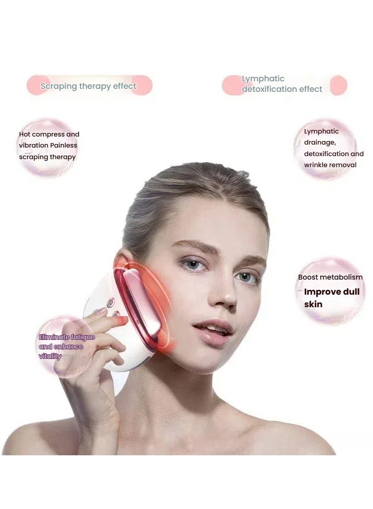 general Smart Electric Gua Sha Instrument Facial Beauty Device Vibrating Red Light Microcurrent Hot Compress Gua Sha Board USB - Image 1