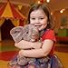 Hopearl Adorable Plush Calf Elephant Toy with Colorful Knitted Bib Floppy Elephish Ultra Xmas Soft Stuffed Animal for Boys Girls Kids Toddlers Gray 9 - Image 4