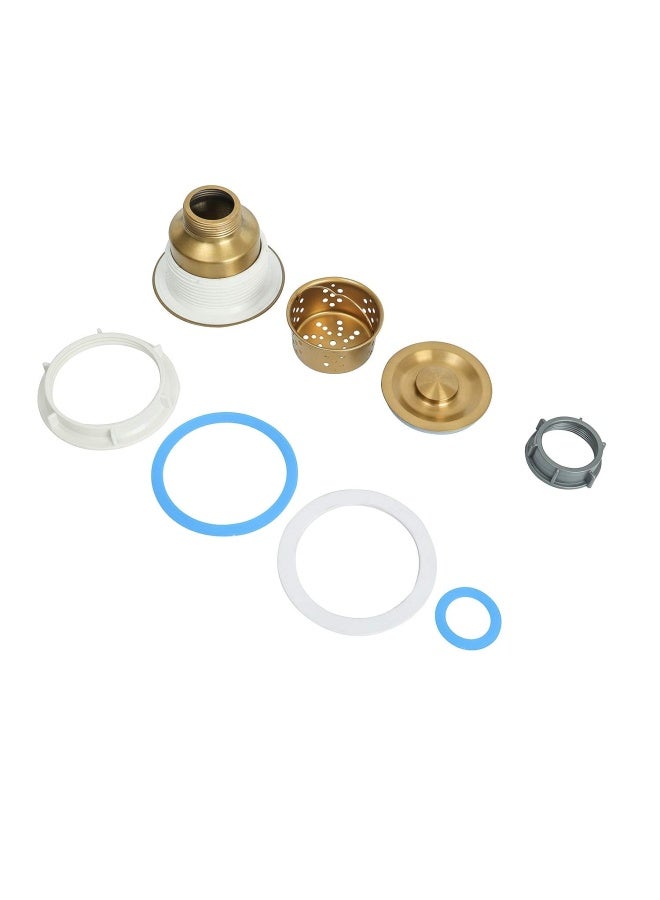 Kitchen Sink Drain Strainer Assembly Sink Drain 304 Stainless Steel With Removable Deep Waste Basket And Sealing Lid 3-1 2-Inch Golden  - Image 2