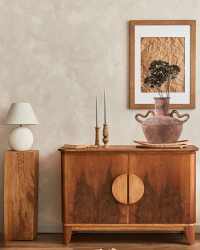 UPWOIGH 9.3in Tall Vintage Handles Terracotta Vase, Rustic Brown Ceramic Pottery Jug with Distressed Black Markings, Mediterranean Farmhouse Table or Mantel Decor, Antique Gift 1Pack - Image 4