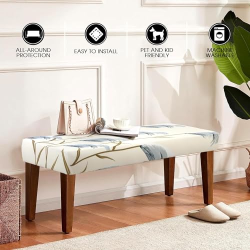 Street27 Polyester Printed High Stretch Bench Seat Cushion Slipcovers Washable Removeable Rectangular Cover Furniture Protector Dining Chair Slipcovers For Living Room,Bedroom,Kitchen(Pattern08) - Image 2