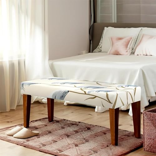 Street27 Polyester Printed High Stretch Bench Seat Cushion Slipcovers Washable Removeable Rectangular Cover Furniture Protector Dining Chair Slipcovers For Living Room,Bedroom,Kitchen(Pattern08) - Image 3